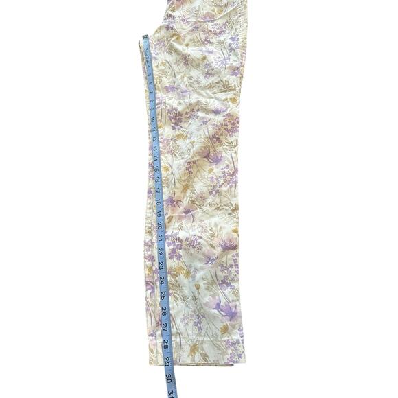 Old Navy Purple Floral Office Work Straight Leg Pixie Dress Pants Size 4 Tall - Picture 12 of 13